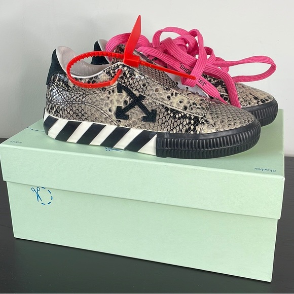 Off White Snakeskin Sneakers - Picture 4 of 8